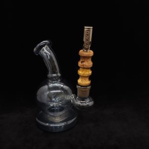 This image portrays Dynavap 14mm WPA Stem-S.S. Metal Core-Amboyna Burl-NEW! by Dovetail Woodwork.