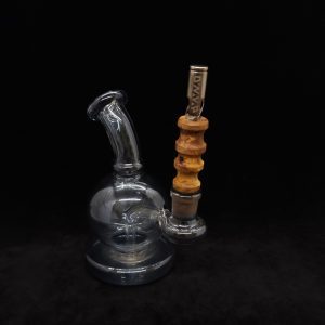 This image portrays Dynavap 14mm WPA Stem-S.S. Metal Core-Amboyna Burl-NEW! by Dovetail Woodwork.