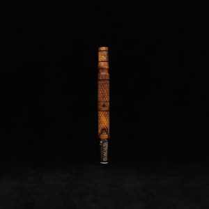 This image portrays Attenuated Dynavap XL Diamond Burl Stem + Matching Mouthpiece-NEW! by Dovetail Woodwork.