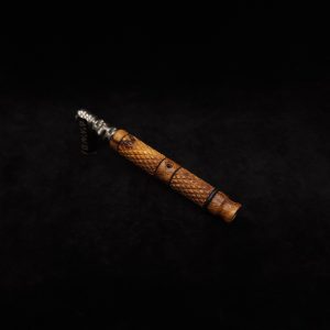 This image portrays Attenuated Dynavap XL Diamond Burl Stem + Matching Mouthpiece-NEW! by Dovetail Woodwork.
