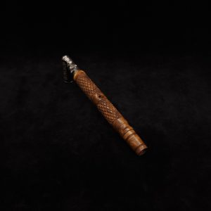 This image portrays Attenuated Dynavap XL Diamond Burl Stem + Matching Mouthpiece-NEW! by Dovetail Woodwork.