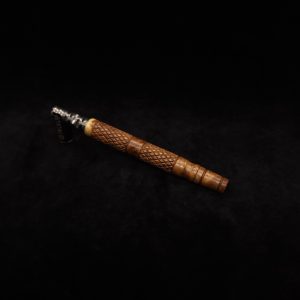 This image portrays Attenuated Dynavap XL Diamond Burl Stem + Matching Mouthpiece-NEW! by Dovetail Woodwork.