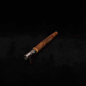 This image portrays Attenuated Dynavap XL Diamond Burl Stem + Matching Mouthpiece-NEW! by Dovetail Woodwork.