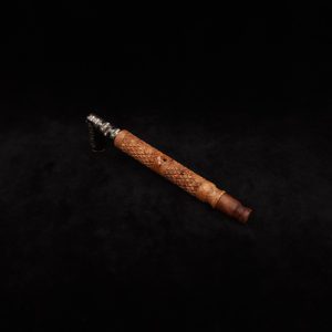 This image portrays Attenuated Dynavap XL Diamond Burl Stem + Matching Mouthpiece-NEW! by Dovetail Woodwork.