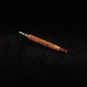 This image portrays Attenuated Dynavap XL Diamond Burl Stem + Matching Mouthpiece-NEW! by Dovetail Woodwork.