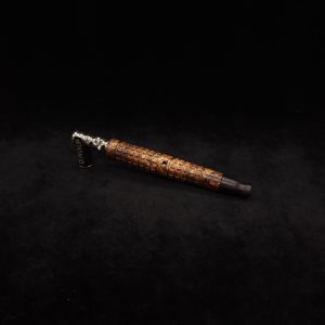 This image portrays Knurled Square Dynavap XL Burl Stem + Ebony Mouthpiece-NEW! by Dovetail Woodwork.