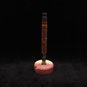 This image portrays Attenuated Dynavap XL Diamond Burl Stem + Mouthpiece by Dovetail Woodwork.