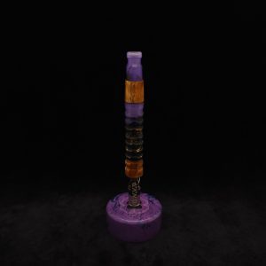 This image portrays Fractured Dynavap XL Hybrid Luminescent Stem + Matching Mouthpiece by Dovetail Woodwork.