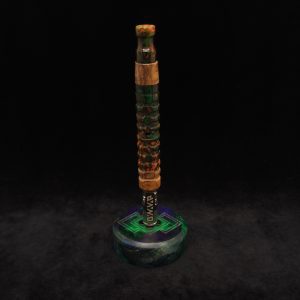 This image portrays DynaPuck-Cosmic Series-Dynavap Stem Display-Luminescent by Dovetail Woodwork.