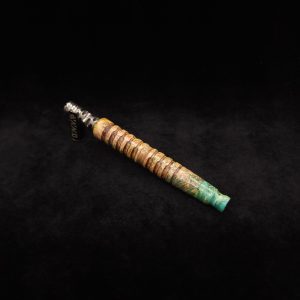 This image portrays Fractured Dynavap XL Stem/Burnished Cut + Matched Mouthpiece-NEW! by Dovetail Woodwork.