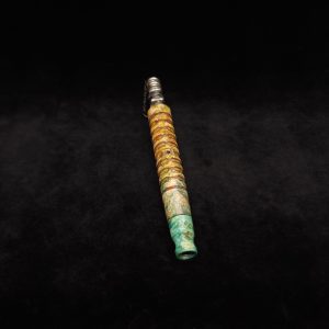 This image portrays Fractured Dynavap XL Stem/Burnished Cut + Matched Mouthpiece-NEW! by Dovetail Woodwork.