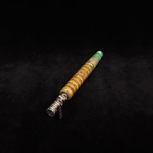 This image portrays Fractured Dynavap XL Stem/Burnished Cut + Matched Mouthpiece-NEW! by Dovetail Woodwork.