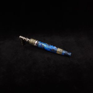 This image portrays Fractured Dynavap XL Hybrid Luminescent Stem + Matching Mouthpiece by Dovetail Woodwork.