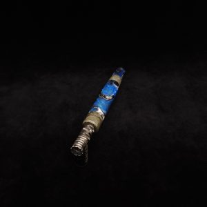 This image portrays Fractured Dynavap XL Hybrid Luminescent Stem + Matching Mouthpiece by Dovetail Woodwork.