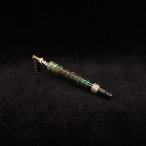 This image portrays Fractured Dynavap XL Hybrid Luminescent Stem + (2) Mouthpieces by Dovetail Woodwork.