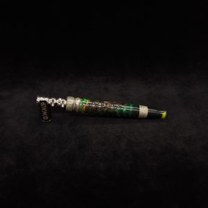 This image portrays Fractured Dynavap XL Hybrid Luminescent Stem + (2) Mouthpieces by Dovetail Woodwork.