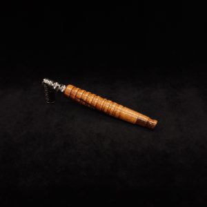 This image portrays Fractured Dynavap XL Stem/Tiger Wood+Matching Mouthpiece-NEW! by Dovetail Woodwork.