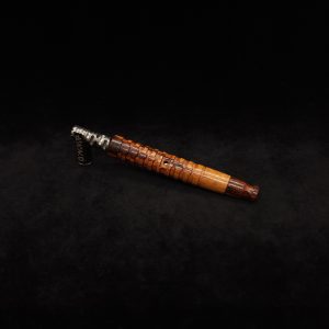 This image portrays Fractured Dynavap XL Stem/Tiger Wood+Matching Mouthpiece-NEW! by Dovetail Woodwork.