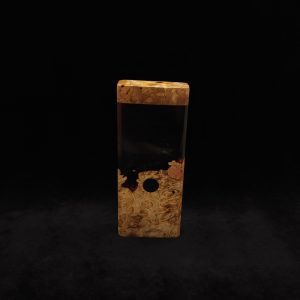 This image portrays Dynavap Device/Material Storage Case-(Standard)-Burl Hybrid by Dovetail Woodwork.