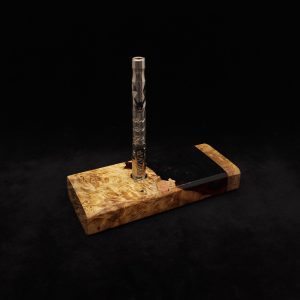 This image portrays Dynavap Device/Material Storage Case-(Standard)-Burl Hybrid by Dovetail Woodwork.