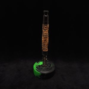 This image portrays Helix Dynavap XL Hybrid Stem/Mystery Burl + Matching Mouthpiece-NEW! by Dovetail Woodwork.