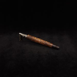 This image portrays Knurled Square Dynavap XL Burl Stem + Ebony Mouthpiece-NEW! by Dovetail Woodwork.