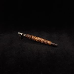 This image portrays Knurled Square Dynavap XL Burl Stem + Ebony Mouthpiece-NEW! by Dovetail Woodwork.