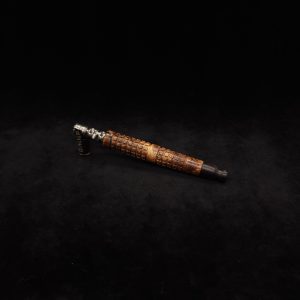 This image portrays Knurled Square Dynavap XL Burl Stem + Ebony Mouthpiece-NEW! by Dovetail Woodwork.