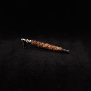 This image portrays Knurled Square Dynavap XL Burl Stem + Ebony Mouthpiece-NEW! by Dovetail Woodwork.