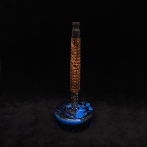 This image portrays Knurled Square Dynavap XL Burl Stem + Ebony Mouthpiece-NEW! by Dovetail Woodwork.