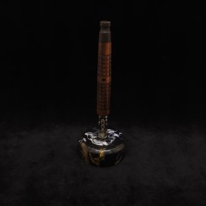 This image portrays Knurled Square Dynavap XL Stem + Ebony Mouthpiece-NEW! by Dovetail Woodwork.