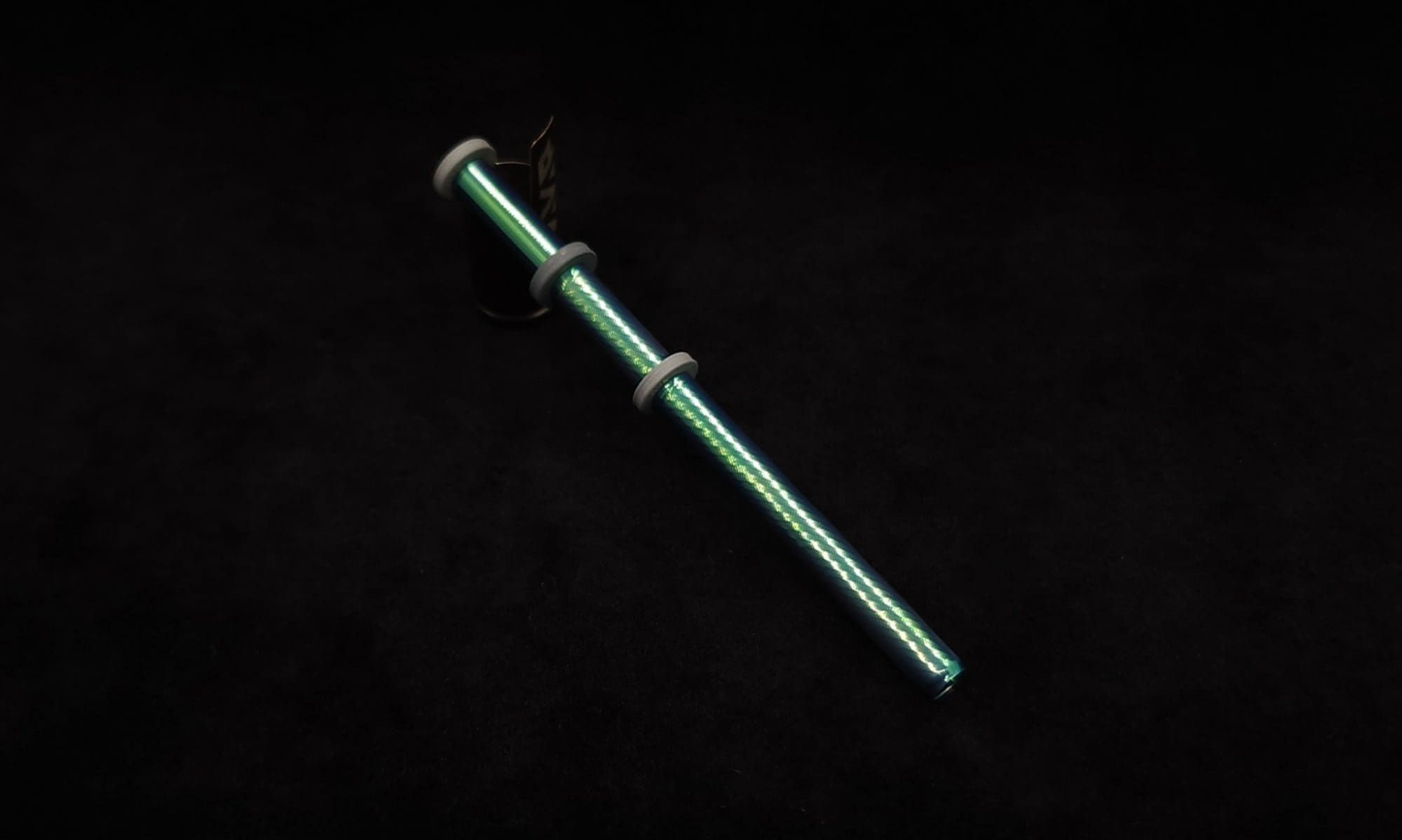 This image portrays Dynavap-XL Titanium Condenser (with o-rings) Green Anodized by Dovetail Woodwork.