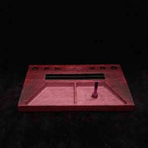 This image portrays DynaTray-Dynavap Stem Display Holder/Sorting Tray-Purpleheart Wood by Dovetail Woodwork.