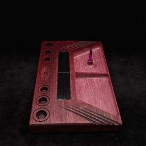 This image portrays DynaTray-Dynavap Stem Display Holder/Sorting Tray-Purpleheart Wood by Dovetail Woodwork.