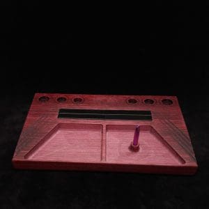 This image portrays DynaTray-Dynavap Stem Display Holder/Sorting Tray-Purpleheart Wood by Dovetail Woodwork.