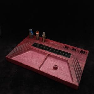 This image portrays DynaTray-Dynavap Stem Display Holder/Sorting Tray-Purpleheart Wood by Dovetail Woodwork.