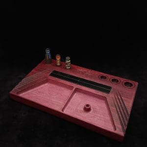 This image portrays DynaTray-Dynavap Stem Display Holder/Sorting Tray-Purpleheart Wood by Dovetail Woodwork.