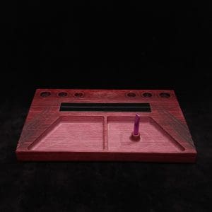 This image portrays DynaTray-Dynavap Stem Display Holder/Sorting Tray-Purpleheart Wood by Dovetail Woodwork.