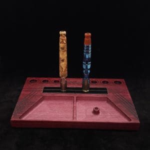 This image portrays DynaTray-Dynavap Stem Display Holder/Sorting Tray-Purpleheart Wood by Dovetail Woodwork.