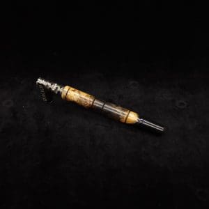 This image portrays Attenuated Dynavap XL Burl Hybrid Stem + Matching Mouthpiece by Dovetail Woodwork.