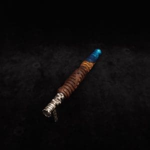 This image portrays Helix Dynavap XL Hybrid Burl Stem + Matching Mouthpiece by Dovetail Woodwork.