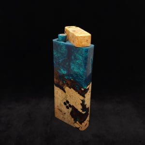 This image portrays Dynavap Device/Material Storage Case-(XL)-Burl Hybrid by Dovetail Woodwork.