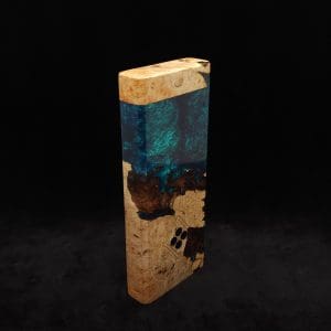 This image portrays Dynavap Device/Material Storage Case-(XL)-Burl Hybrid by Dovetail Woodwork.