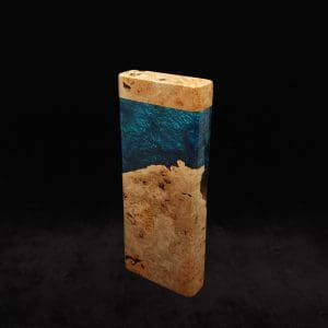 This image portrays Dynavap Device/Material Storage Case-(XL)-Burl Hybrid by Dovetail Woodwork.