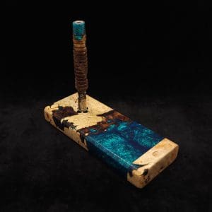 This image portrays Dynavap Device/Material Storage Case-(XL)-Burl Hybrid by Dovetail Woodwork.