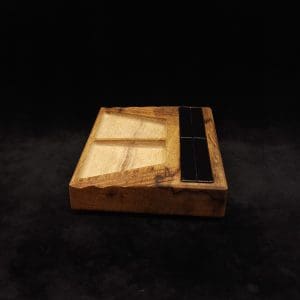 This image portrays DynaTray-Dynavap Stem Display Holder/Sorting Tray-Black Limba by Dovetail Woodwork.