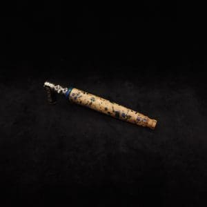 This image portrays Straight Taper Cosmic Burl XL Dynavap Stem + Matching M.P. by Dovetail Woodwork.