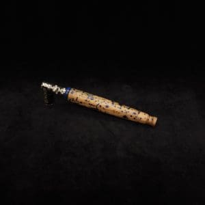 This image portrays Straight Taper Cosmic Burl XL Dynavap Stem + Matching M.P. by Dovetail Woodwork.