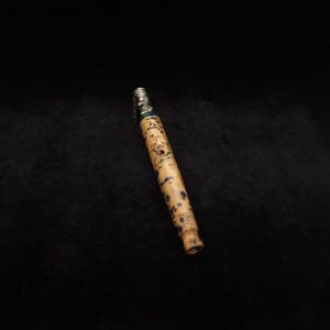 This image portrays Straight Taper Cosmic Burl XL Dynavap Stem + Matching M.P. by Dovetail Woodwork.