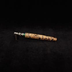 This image portrays Straight Taper Cosmic Burl XL Dynavap Stem + Matching M.P. by Dovetail Woodwork.